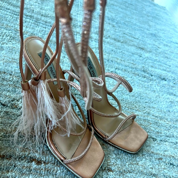 Rose Gold Strappy Heels - Picture 1 of 5